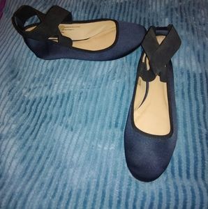 Navy blue ballet style flats